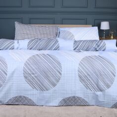 Акція на Комплект постільної білизни MirSon полуторний 143x210 см 17-0748 Circles in Checks Ranforce Elite від Rozetka