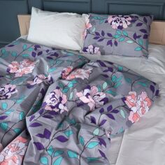 Акція на Комплект постільної білизни MirSon Сімейний 2 x 160x220 см 17-0738 Lavender Smoke Blooms Бязь від Rozetka