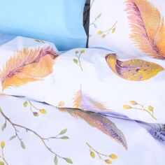 Акція на Підковдра MirSon Ranforce Elite 17-0743 Blue Feathers 200х220 см від Rozetka