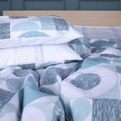 Акція на Наволочка MirSon Бязь 17-0736 Azure Geometry 40х60 см від Rozetka