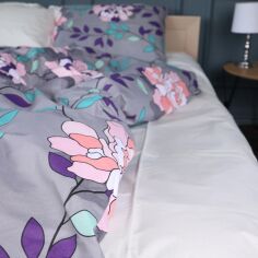 Акція на Простирадло MirSon Бязь 17-0738 Lavender Smoke Blooms 200x220 см від Rozetka