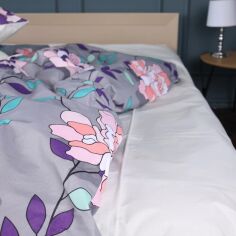 Акція на Простирадло MirSon Ranforce Elite 17-0738 Lavender Smoke Blooms 200x220 см від Rozetka