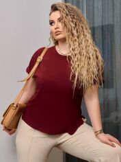 Акція на Блузка жіноча DEMMA 659 50-52 Бордова від Rozetka