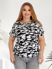 Акція на Блузка жіноча DEMMA 660 54-56 Чорна з білим від Rozetka