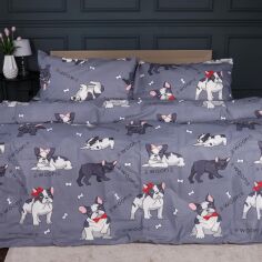 Акція на Комплект постільної білизни MirSon Сімейний 2x143x210 см 17-0663 Cute Pug Ranforce Elite від Rozetka