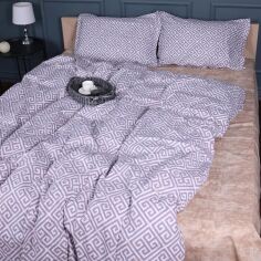 Акція на Комплект постільної білизни MirSon King Size 220х240 см 00-4 Geometry Beige Поплін від Rozetka