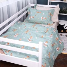 Акція на Комплект постільної білизни MirSon сімейний 2 x 160x220 см Line Kids 02 Giraffe Поплін від Rozetka