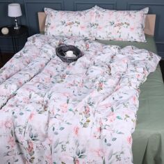 Акція на Комплект постільної білизни MirSon Полуторний 143х210 см 00-9 Birds and Flowers Поплін від Rozetka