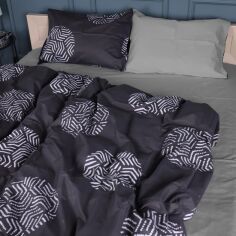 Акція на Комплект постільної білизни MirSon King Size 220х240 см 22-1379 Geometric Circles Сатин від Rozetka