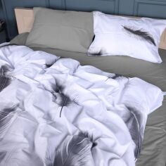 Акція на Комплект постільної білизни MirSon King Size 220х240 см 22-1400 Feather Touch Сатин від Rozetka