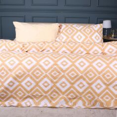 Акція на Комплект постільної білизни MirSon King Size 220х240 см 17-0729 Golden Geo Zebra Ranforce Elite від Rozetka