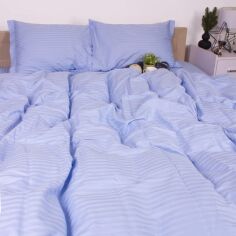 Акція на Підковдра MirSon Satin Stripe 30-0022 Blue sky 175х210 см від Rozetka