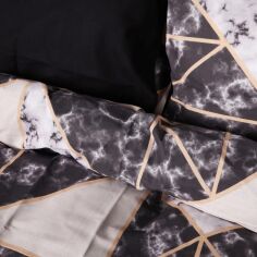 Акція на Підковдра MirSon євро 200x220 см 17-0693 Marbe Black Blocks Ranforce Elite від Rozetka