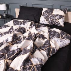 Акція на Підковдра MirSon King Size 220x240 см 17-0693 Marbe Black Blocks Бязь від Rozetka