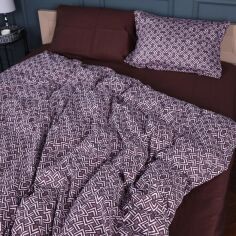 Акція на Підковдра MirSon Сатин 22-1385 Brown Geometry 160х220 см від Rozetka