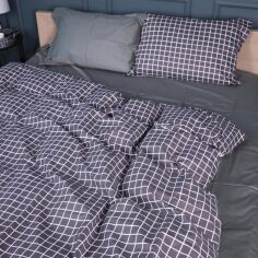 Акція на Підковдра MirSon Сатин 22-1372 Silver Checkered 160х220 см від Rozetka