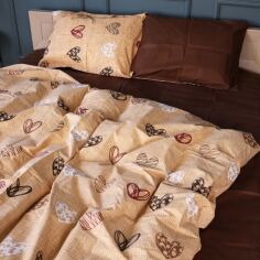 Акція на Підковдра MirSon полуторна 143x210 см 17-0705 Toffee Hearts Бязь від Rozetka