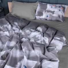 Акція на Підковдра MirSon полуторна 143x210 см 22-1402 Silvery Cats сатин від Rozetka