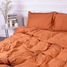 Акція на Наволочка MirSon Satin Stripe 30-0005 Brown 40х60 см від Rozetka