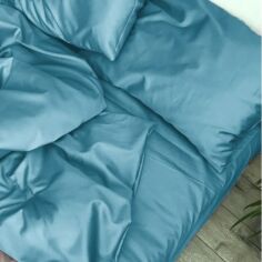 Акція на Простирадло на резинці по периметру MirSon Satin Light Pro 10-008 Blue 160x190+25 см від Rozetka