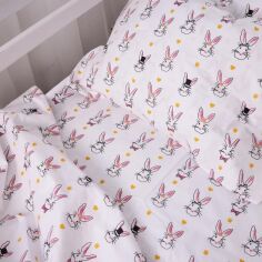 Акція на Простирадло MirSon Kids Time 17-0529 Bunnies white 150х220 см Бязь від Rozetka