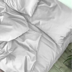 Акція на Простирадло на резинці по периметру MirSon Satin Light Pro 10-001 Snow White 200x200+25 см від Rozetka