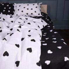 Акція на Простирадло MirSon Бязь 17-0669 Black and White Love 150х220 см від Rozetka