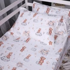 Акція на Простирадло MirSon King Size 220x240 см 010 Teddy ballons Фланель від Rozetka