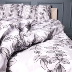Акція на Простирадло MirSon Бязь 17-0695 Silver Foliage Двоспальне 180x220 см від Rozetka