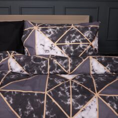 Акція на Простирадло MirSon Бязь 17-0694 Onyx Marble Tiles Євро 200x220 см від Rozetka