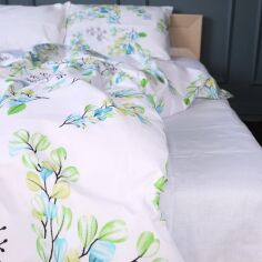 Акція на Простирадло MirSon полуторне 150x220 см 17-0707 Spring Branches Бязь від Rozetka