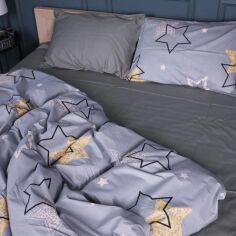 Акція на Простирадло MirSon Сатин 22-1373 Gray Starry Sky 220x240 см від Rozetka
