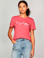 Акція на Футболка бавовняна жіноча Tommy Hilfiger 443640491 S Рожева від Rozetka