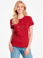 Акція на Футболка бавовняна жіноча Guess 156346026 L Червона від Rozetka