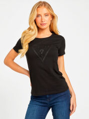 Акція на Футболка бавовняна жіноча Guess 794859996 XL Чорна від Rozetka