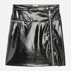 Акція на Спідниця зі штучної шкіри міні осіння жіноча H&M 0566473_07 32 Чорна від Rozetka