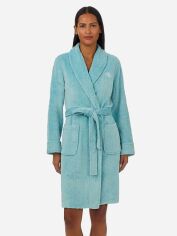 Акція на Халат жіночий махровий теплий Ralph Lauren 572360969 S Блакитний від Rozetka