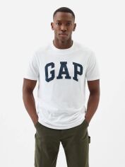 Акція на Футболка бавовняна довга чоловіча GAP 146377 XL Біла від Rozetka