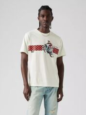 Акція на Футболка бавовняна довга чоловіча Levi's 188400668 2XL Молочна з принтом від Rozetka