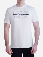 Акція на Футболка бавовняна довга чоловіча Karl Lagerfeld 548660539 M Біла від Rozetka