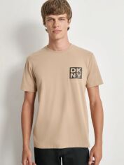 Акція на Футболка бавовняна довга чоловіча Donna Karan NY (DKNY) 281719636 M Бежева від Rozetka