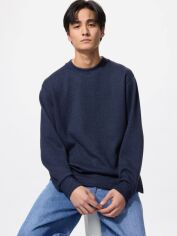 Акція на Лонгслів чоловічий Uniqlo 638643448 M Синій від Rozetka