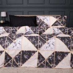 Акція на Комплект постільної білизни MirSon King Size 220x240 см 17-0693 Marbe Black Blocks Ranforce Elite від Rozetka