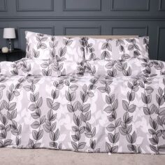 Акція на Комплект постільної білизни MirSon King Size 220x240 см 17-0695 Silver Foliage Ranforce Elite від Rozetka