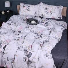 Акція на Комплект постільної білизни MirSon King Size 220х240 см Поплін 00-7 Pink Flowers від Rozetka