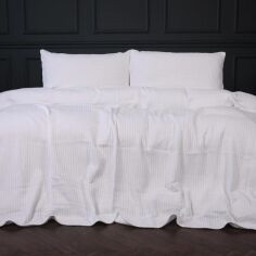 Акція на Комплект постільної білизни MirSon King Size 220х240 см №10-01 Arrowline White Піке від Rozetka