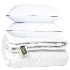 Акція на Набір MirSon №9595 Bianco Ковдра зимова Євро 200х220 EcoSilk + Дві подушки 50х70 від Rozetka