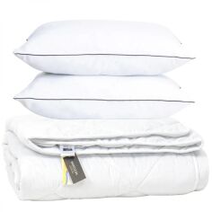 Акція на Набір MirSon №9596 Bianco Ковдра всесезонна Полуторна 140х205 EcoSilk + Подушка 50х70 від Rozetka