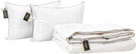 Акція на Набір MirSon №9516 Royal Pearl Ковдра всесезонна Євро 200х220 Гусячий пух + Дві подушки 50х70 від Rozetka
