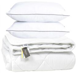Акція на Набір MirSon №9559 Bianco Ковдра зимова Євро 200х220 Wool + Дві подушки 50х70 від Rozetka